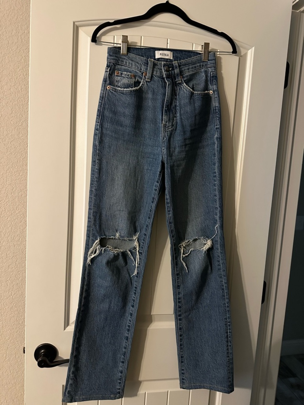 Pistola Rippd Straight-Leg Blue Jeans